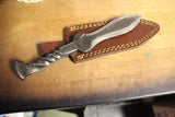 Hand Forged Railroad Wrench Knife with Leather Sheath
