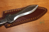 Hand Forged Railroad Wrench Knife with Leather Sheath